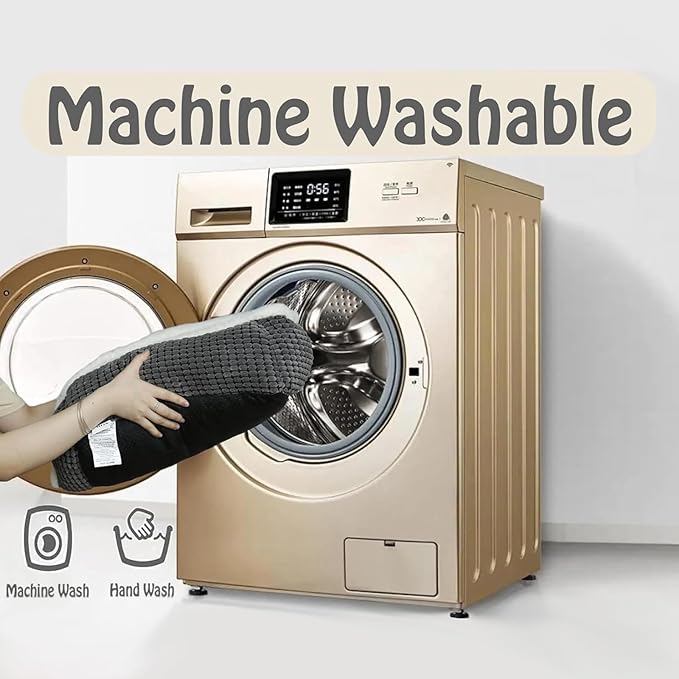 Luxury Square Grey Cat & Dog Bed - Soft Washable Animal Pet Beds with Anti-Slip & Water-Resistant Bottom, Perfect for Indoor Small Dogs & Cats, Kittens & Puppies