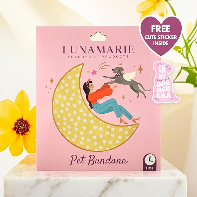 LunaMarie - Luxury Dog Bandanas - Puppy Bandanas Cat Accessories | Premium & Silky Fabric | 100% Handmade Quality | Custom Shape Dual Layered Reversible Small, Medium, Large Cat Scarf (Sophie, Small)