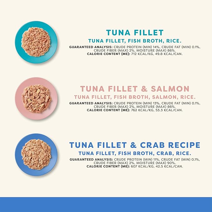 Applaws Natural Wet Canned Cat Food, Limited and Natural Ingredients, High Protein with No Artificial Additives, Fish Selection Variety Pack in Broth (12 x 2.47oz Cans)