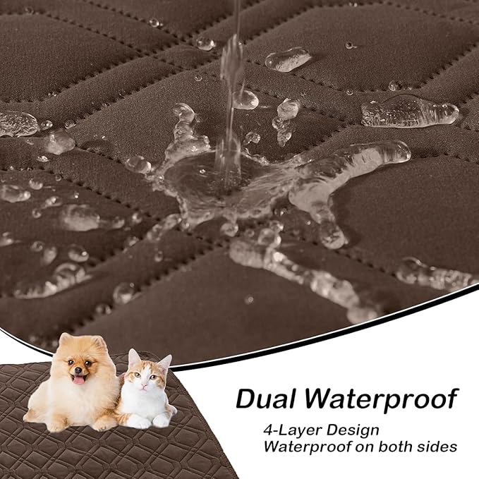 hyha Waterproof Dog Bed Blanket, Soft Pet Blankets, Waterproof Couch Cover for Dogs, Reversible Sofa Covers Washable for Furniture (40x70 Inch, Chocolate/Chocolate)