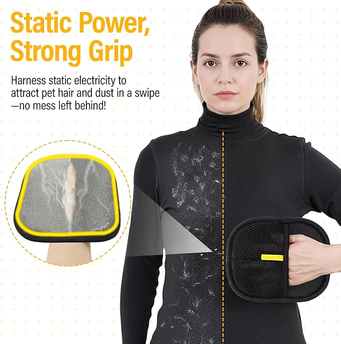 Pet Hair Removal Glove for Cats & Dogs, Electrostatic Pet Hair Remover Gloves for Cats Hair, Reusable Magic Brush Pet Hair Remover Tool for Couch, Pet Bed, Clothes(1pc)