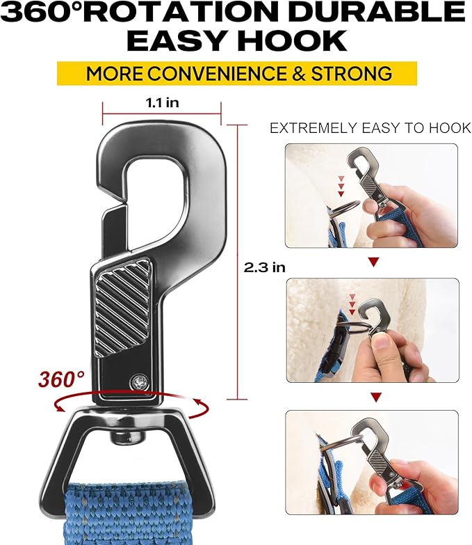 Fida 6 FT Heavy Duty Dog Leash with 2 Comfortable Padded Handles, Traffic Handle & Advanced Easy Snap Hook, Reflective Walking Lead for Large, Medium & Small Breed Dogs, Blue