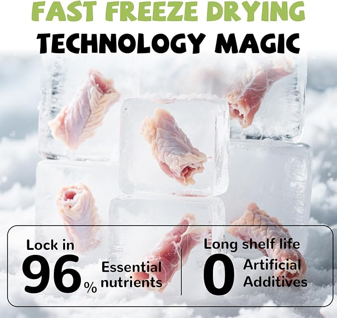 PAWUP Freeze Dried Chicken Necks Dog Treats, Dog Food Toppers, Healthy Training Treats, Raw Single Ingredient, High Protein, 4.2 oz