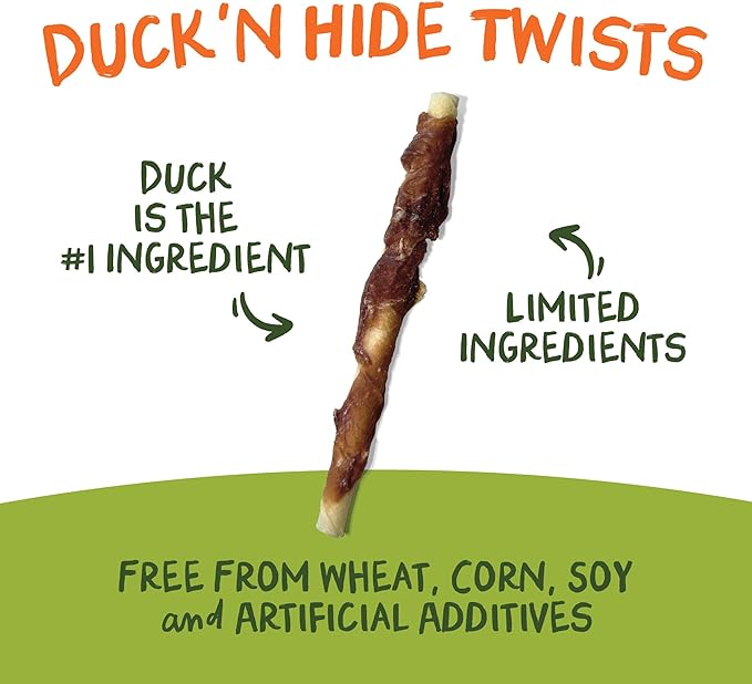 Pet 'n Shape Hide Twists – Duck Wrapped Rawhide Dog Treats - Small Twist - 2 Pounds