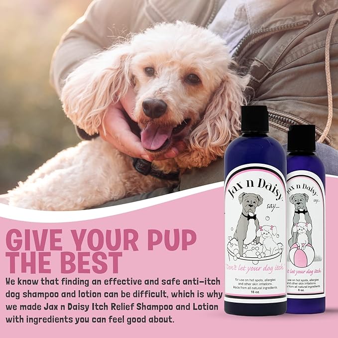 Itch Relief Shampoo and Lotion Dog Shampoo Sensitive Skin Itch Relief for Dogs and Dog Lotion Relieve Itching with Our Anti 2 Bottles 1 8oz 1 16oz