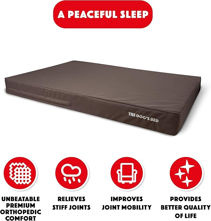 The Dog’s Bed Orthopedic Memory Foam Dog Bed, XXXL Grey/Black, Pain Relief for Arthritis, Hip & Elbow Dysplasia, Post Surgery, Lameness, Supportive, Waterproof Washable Cover, Veterinary Approved