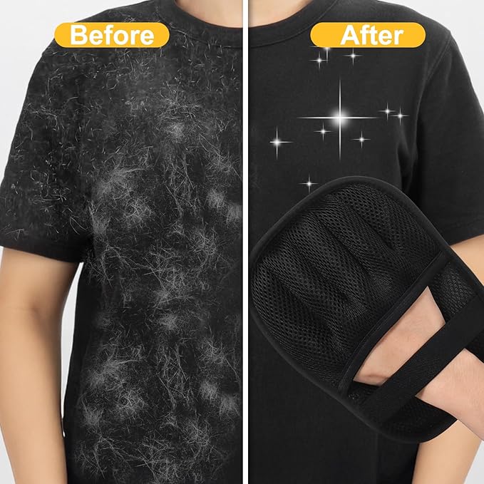 2PCS Pet Hair Removal Glove - Upgrade Reusable Pet Hair Remover Glove for Cats & Dogs, Electrostatic Gloves Pet Hair Remover for Couch, Carpet, Furniture, Car, Bedding, Easy Cleaning & Grooming Tool