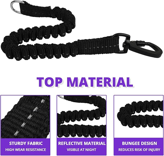 Long Dog Leash 20 FT: Heavy Duty Rope Leashes for Dogs Training with Swivel Lockable Hook Reflective Threads Bungee and Padded Handle - Dog Lead for Large Small Medium Dogs Outside Walking Hiking