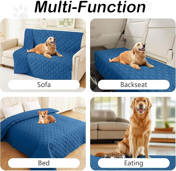 hyha Waterproof Dog Bed Blanket, Soft Pet Blankets, Waterproof Couch Cover for Dogs, Reversible Sofa Covers Washable for Furniture (40x70 Inch, Navy Blue/Navy Blue)