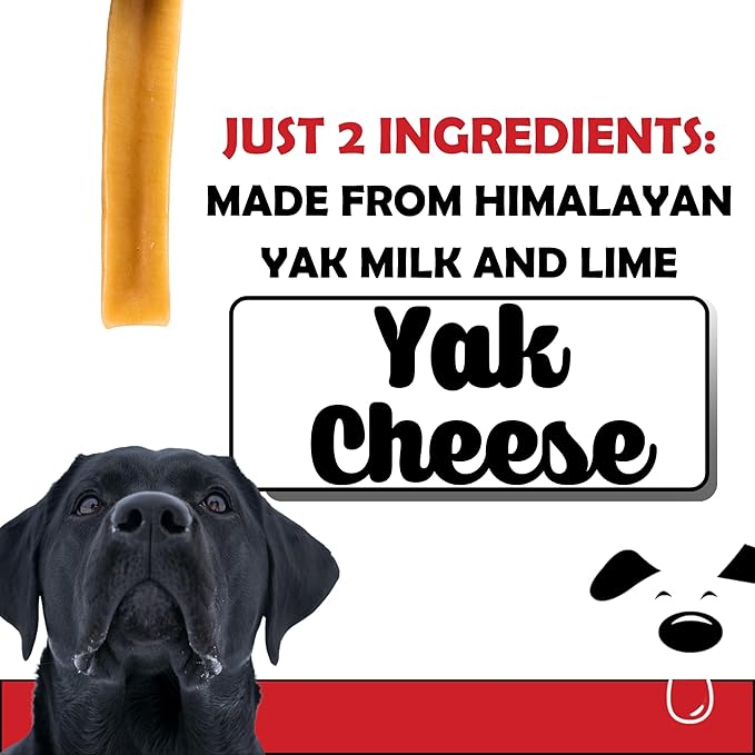 Winni Treats Yak Cheese for Dogs - Limited Ingredient, Preservative-Free, Premium Himalayan Yak Chews with Milk & Lime, Raw, Digestible Healthy Dog Chews, Long Lasting Cheese Dog Treats (2 Pieces)