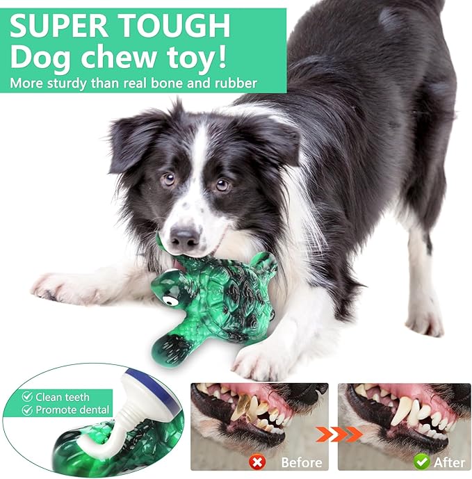 Heavy Duty Nylon Dog Bone Chew Toys - Real Bacon Flavor, Long-Lasting for Aggressive Chewers & Large Breeds
