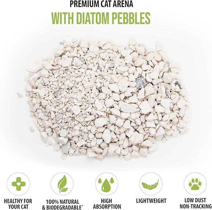 Skoon All Natural Cat Litter + Pooper Skooper - Original - Lightweight, Low Tracking, Non-Clumping Diatom Pebbles Absorb, Lock, and Seal Waste for Best Odor Control