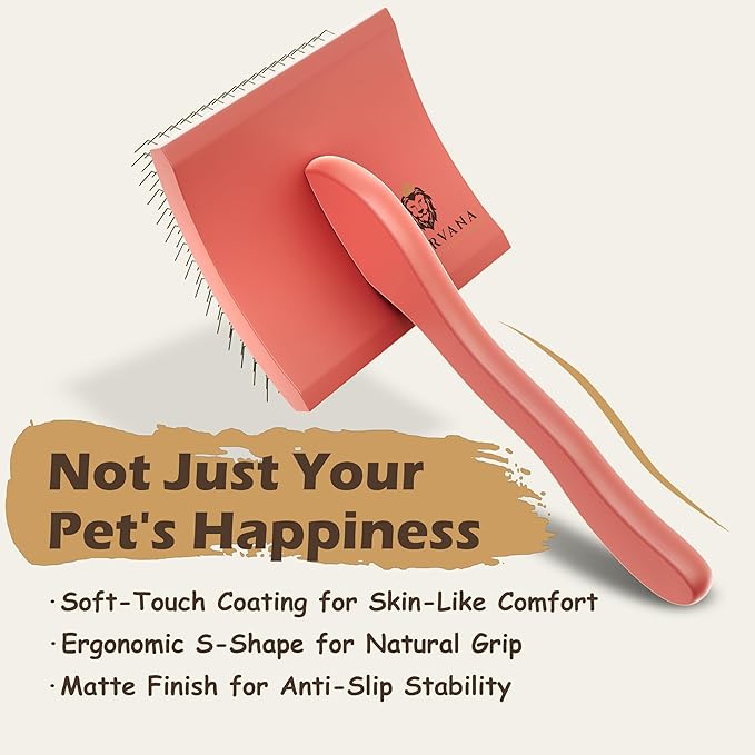 Slicker Brush for Dogs, for Golden Doodles with Long Hair, for Large Pet Dogs, Grooming Pet Hair - red（Large）