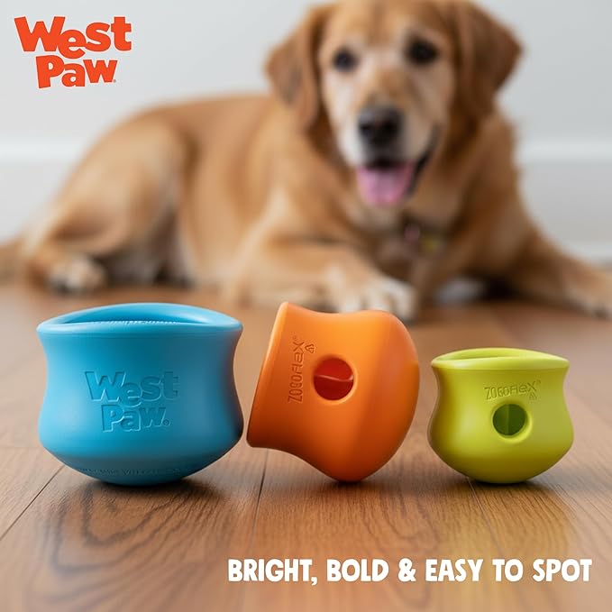 WEST PAW Toppl Durable Dog Treat Puzzle Toy for Small to Medium Dogs- Engaging Interactive Chew Toy for Mental Stimulation, Slow Feeding- Quarter Cup Capacity - Cardinal Red, Small