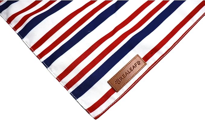 Realeaf 4th of July Dog Bandanas 2 Pack, Reversible American Flag Pet Scarf for Boy and Girl, Premium Durable Fabric, Patriotic Bandana for Large and XLarge Dogs (X-Large)