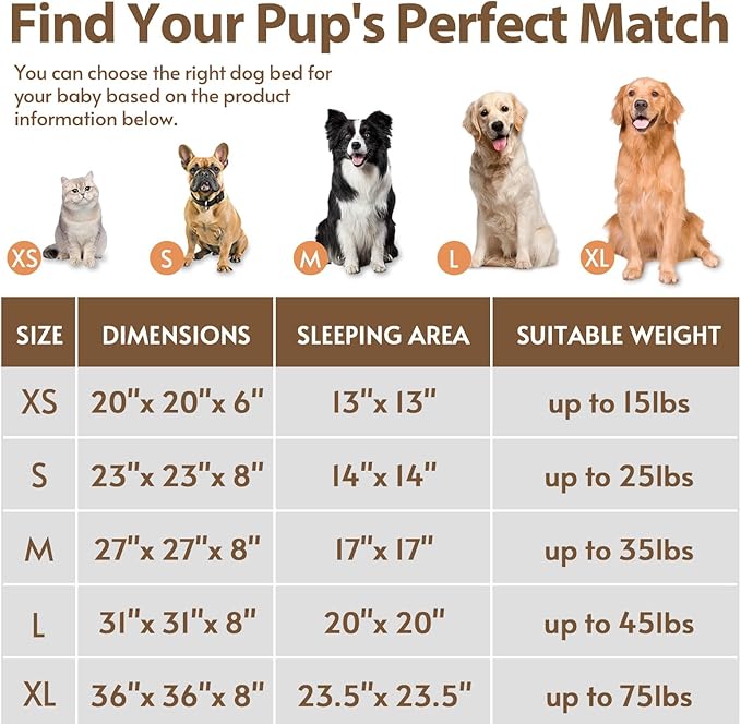 JOLLYVOGUE Calming Dog Bed for Small Dogs - 23 inches Donut Washable Small Dog Bed for Kittens & Puppies, Anti-Slip Round Fluffy Plush Faux Fur Cat Beds (Fits up to 25 lbs Pets, Orange)