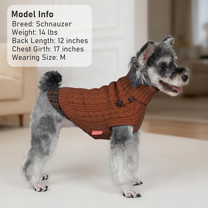 KYEESE Dog Sweater Comfy Pet Coat for Fall Winter Cold Weather Soft Pullover Dog Sweaters for Small Dogs Male Warm Turtleneck Small Dogs Sweater