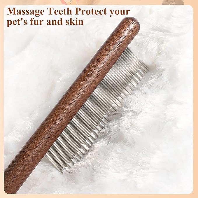 Pet Dog Cat Shedding Comb - Hair Buster Grooming Comb for Cats and Dogs, Rabbits, Daily-Use Cat Deshedding Brush, for Cats with Short and Long Fur (Sparse Teeth)
