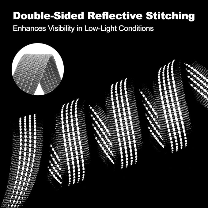 Plutus Pet Heavy Duty Dog Leash with Lockable Aluminum Carabiner, 4/6 Feet Long, Double-Sided Reflective Nylon, Padded Handle, for Puppy, Small, Medium and Large Dogs (Gray, 4/5" x 6')