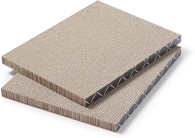 Hide & Scratch Cat Scratcher Pad – 2 Pack | Double-Sided Cardboard Refills for Our Scratching Box | Reversible Corrugated Board for Indoor Cats | Toy Mat for Kitten Claw Play & Furniture Protection