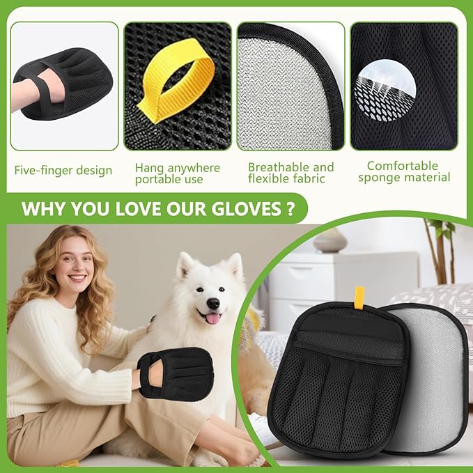 Pet Hair Removal Glove Hair Remover (3)
