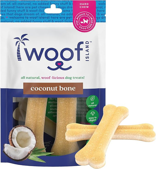 Coconut Dogs Bones - Premium, All Natural Coconut Pets Treats - Healthy Puppy Treats & Vitamin Rich Rawhide Free Chews - (Original)