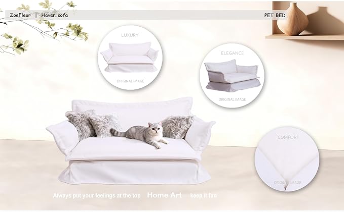 Pet Sofa Bed, Specially Designed for Small and Medium-Sized Dogs and Cats, is a Modern and Comfortable Pet Sofa That is Easy to Clean(White)