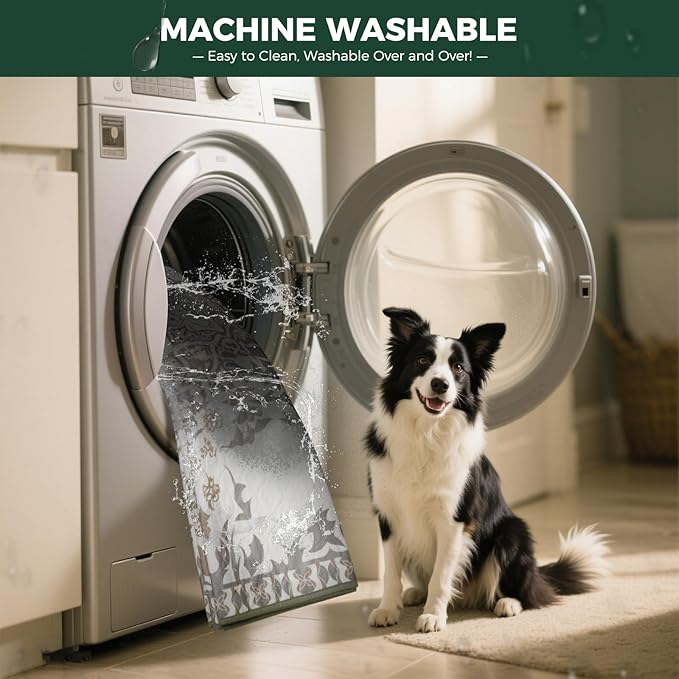 FXW Washable Pee Pads for Dogs, Puppy Pads with Super Absorbent, Specifically Designed for FXW Rollick/Homeplus 24 inch 6 Panels Dog Pen, 39" x 63" Rectangle, Boho, 1 Pack