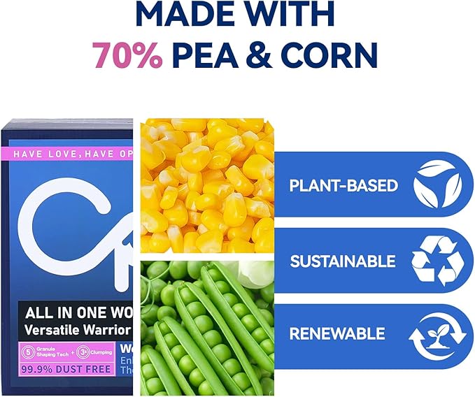 OPET Mixed Tofu Cat Litter -Strong Clumping Litter, Mixed Tofu and Bentonite, 99.9% Dust Free and Flushable Cat Litter, Natural Sustainable Ingredients Odor Control, Low Tracking (18LB, Green Tea)