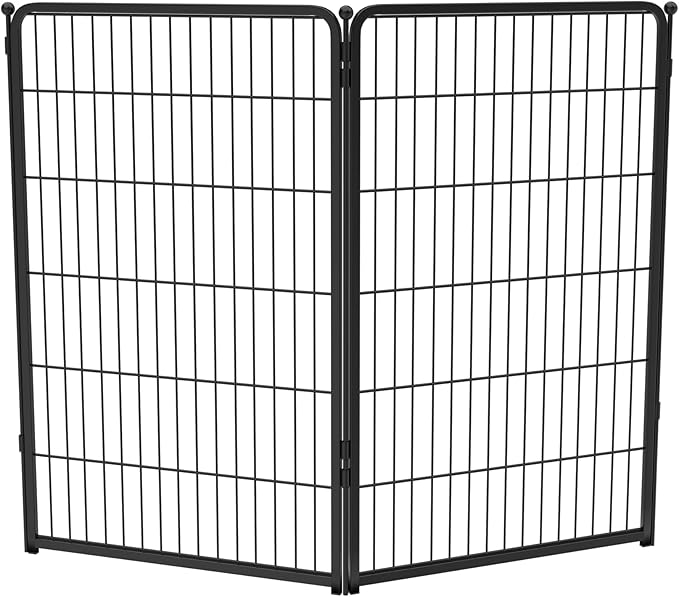 FXW Homeplus Unleashed Indoor Dog Playpen - Stress-Free and Safe Play, Heavy Duty 45 Inch 2 Panels Dog Pen for Large Dogs, Black│Patented