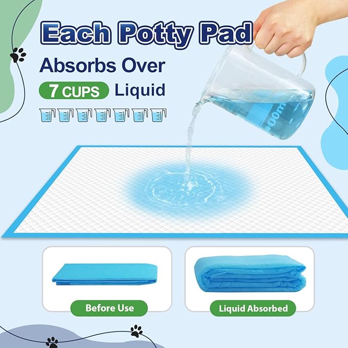 Puppy Pads XL 100 Count, Dog Pee Pads Extra Large, 34"x28" Pee Pads for Dogs, X-Large Disposable Dog Training Pads Super Absorbent&Leak-Proof, Quick-Dry Potty Piddle Pads for Doggy, Cats, Pet Supplies