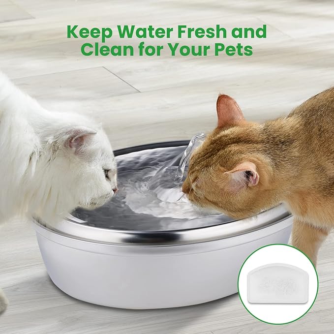 12 Pack Replacement Filters for D60 100oz/3L Automatic Dog Fountain, ZEKIRY Carbon Cat Water Fountain Filter, Triple Filtration Pet Water Dispenser Filters(6Pcs Pump Sponges)