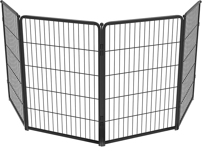 FXW Homeplus Unleashed Indoor Dog Playpen - Stress-Free and Safe Play, Heavy Duty 40 Inch 4 Panels Dog Pen for Medium and Large Dogs, Black│Patented