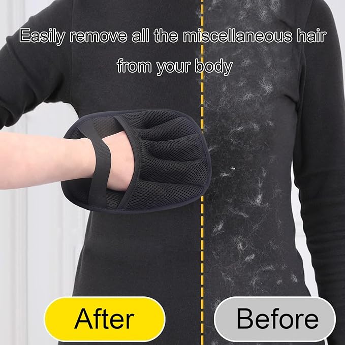 Pet Hair Grooming Gloves, Electrostatic Removal Hair Glove Easy Cleaning Shedding Brushes, Suitable for Clothes, Car