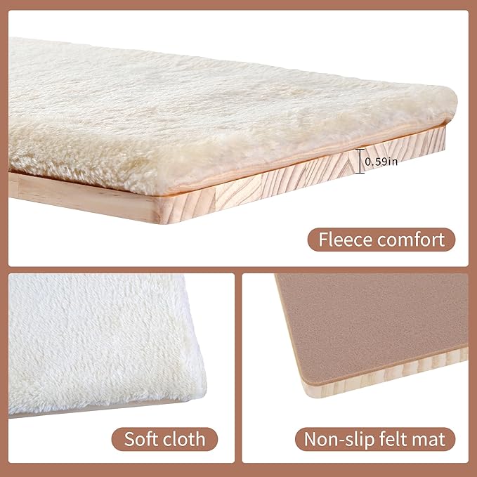 Wall Mounted Cat Climber Set, Cat Wall Shelves,with Hammock,Jumping Boards,Sofa,Steps,Scratching Post,Hanging Ball and Felt Pads, Suit for Cats Climb, Jump,Scratch-Beige