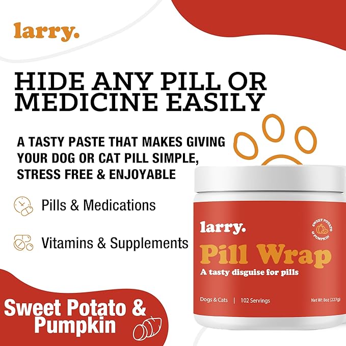Sweet Potato Pill Wrap for Dogs - Pumpkin Moldable Paste - Hide Dog Medication Pouches - Medicine Treats Pill Hider - 102 Servings - 8 oz - Made in USA