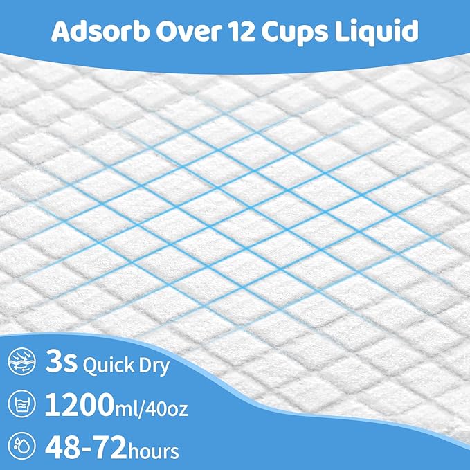 Gimars 130G Thicker Extra Large 36in x 51in Puppy Pads – XL Dog Pee Pads with Reinforced Edges for Large Breeds & Multi-Dog Homes, 100% Leakproof, 48H Absorption, Indoor Training & Floor Protection