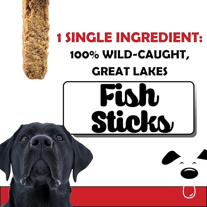 Winni Treats Freeze Dried Fish Sticks for Dogs - Single Ingredient, Preservative-Free, Premium Wild-Caught, Great Lakes Cisco Fish, High in Protein, Omega 3, Low Fat, Fish Treats for Dogs (3 Ounces)
