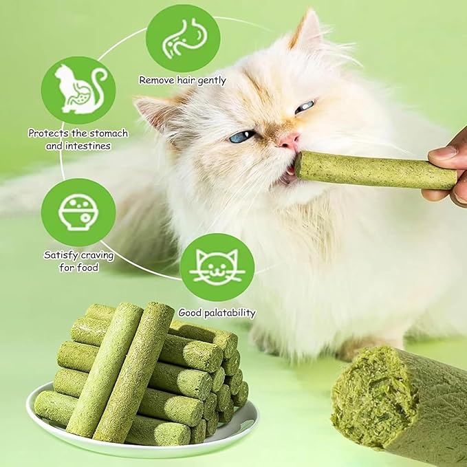 Cat Toys 20Pack Cats Grass Teething Stick Kitten Chew Treat for Removal Hairballs Kitty Dental Care Snack Freeze Dried Cat Food