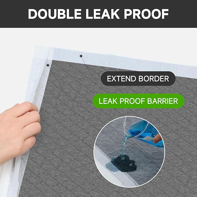 Gardner Pet Charcoal Puppy Pads 28x34 Inches Extra Large Dog Pee Pads Odor-Control & Leak-Proof Disposable Pet Training Edge-Wrapping Thicken Potty Pad for Dogs, Cats, Rabbits-(White)