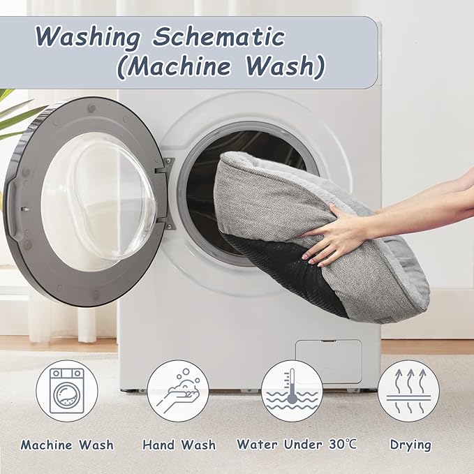 WINDRACING Cat Beds for Indoor Cats, Dog Bed for Small Dogs Breeds, Soft Kennel Bed, Comfy Durable Pet Sleeping Bed, Washable Roun Cat Bed & Non-Slip Bottom, Size 20" L x 20" W x 7" Th