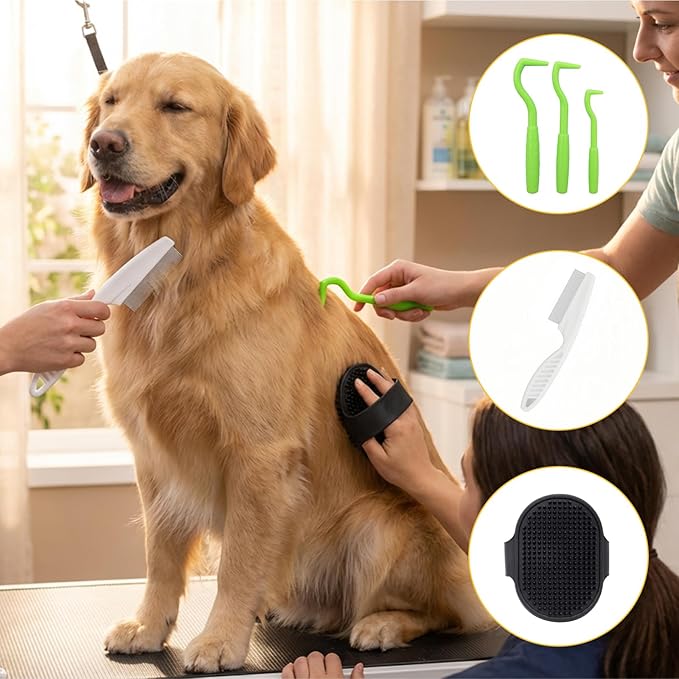 Pet Hair Removal Glove, 2025 Newly Upgraded Electrostatic Pet Hair Remover Glove with Comb,Pet Massage Tool,Pet Hair Remover Tool for Cats & Dogs,Couch,Curtain, Clothing, Carpet, Car Seat(2pcs)