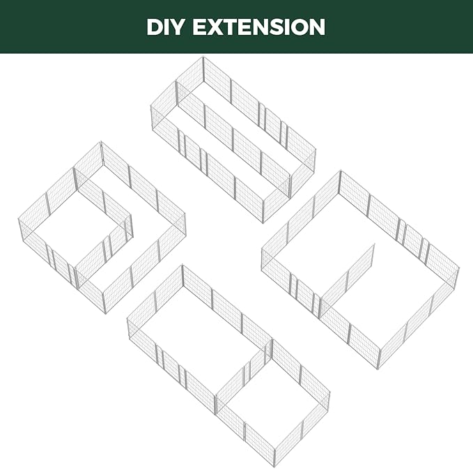 FXW Homeplus Unleashed Indoor Dog Playpen - Stress-Free and Safe Play, Heavy Duty 40 Inch 16 Panels Dog Pen with Connectors (Pack of 2) for Medium and Large Dogs, White│Patented