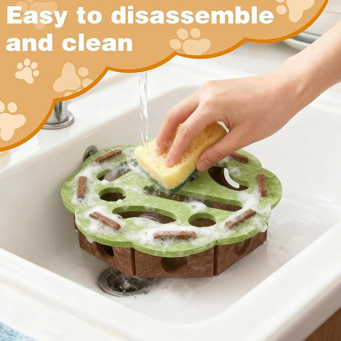 Cat Scratch Puzzle Enrichment Box, Cat Nail File Enrichment Box, Interactive Cat Toy Puzzle Toys for Indoor Cats Felt Maze Box Kittern Toys Pet Cat Games Self Play Fun