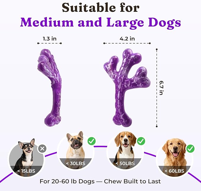 Aggressive Chewers Dog Chew Toys - 2 Pack Tough Dog Toys for Aggressive Chewers Large Breed, Indestructible Dogs Toy for Gift, Interactive to Keep Them Busy