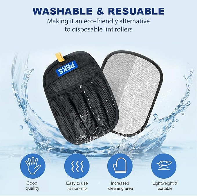 PEKS (2 Pcs) Pet Hair Remover Tool for Sofas, Car Seats, Bed, Couch, Clothing, Carpets. Newly Upgraded Reusable Electrostatic Brush, Pet Hair Removal Gloves for Dogs, Cats