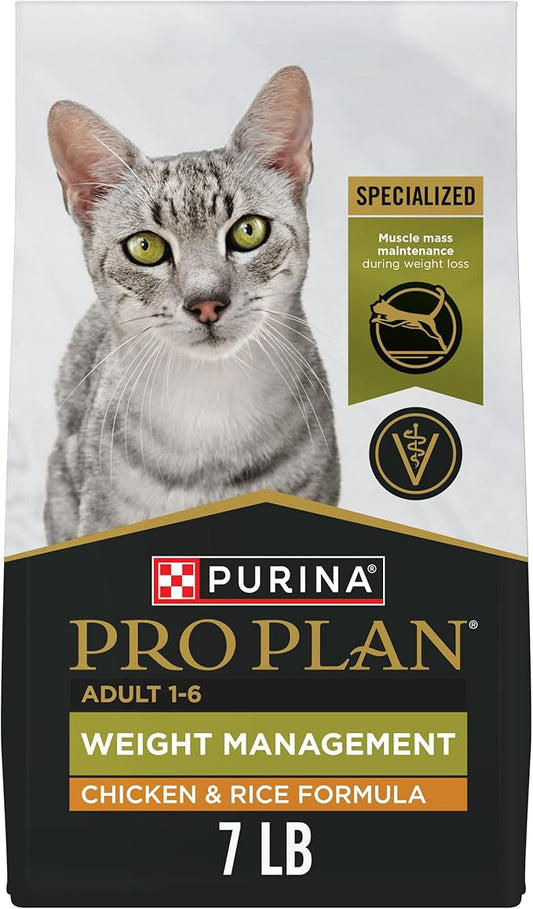 Purina Pro Plan Weight Control Dry Cat Food, Chicken and Rice Formula - 7 lb. Bag