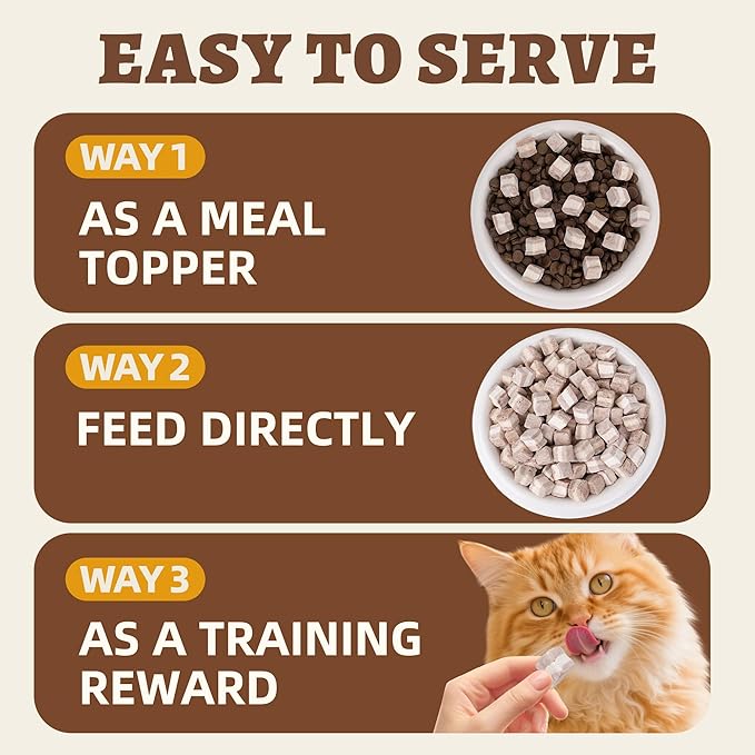 Wellix Freeze Dried Duck&Pear Treats for Cats&Small Dogs - Natural Freeze Dried Cat Treats for Gut,Digestion Healthy - High-Protein Food Topper for Kittens Training Snacks 4.93oz