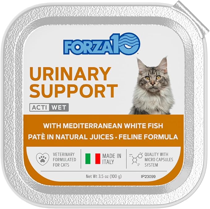 Forza10 - Cat Food, Actiwet Dermo Wet Cat Food, Non GMO, Vet-Approved for Sensitive Stomach and Skin with Support for Feline Dermatitis, Salmon Flavor, Made in Italy (3.5 oz, 32 Pack)