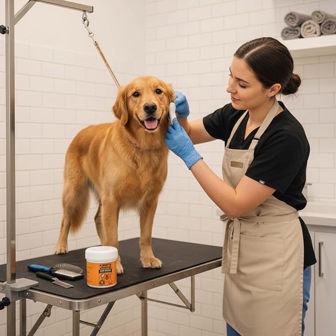 Kirby's Choice Dog Ear Finger Wipes 50 Ct – Gentle & Safe Ear Cleaner for Dogs & Cats – Removes Wax, Dirt & Odor – Helps Prevent Ear Infection & Itching – Vet-Approved Pet Ear Cleaning Wipes